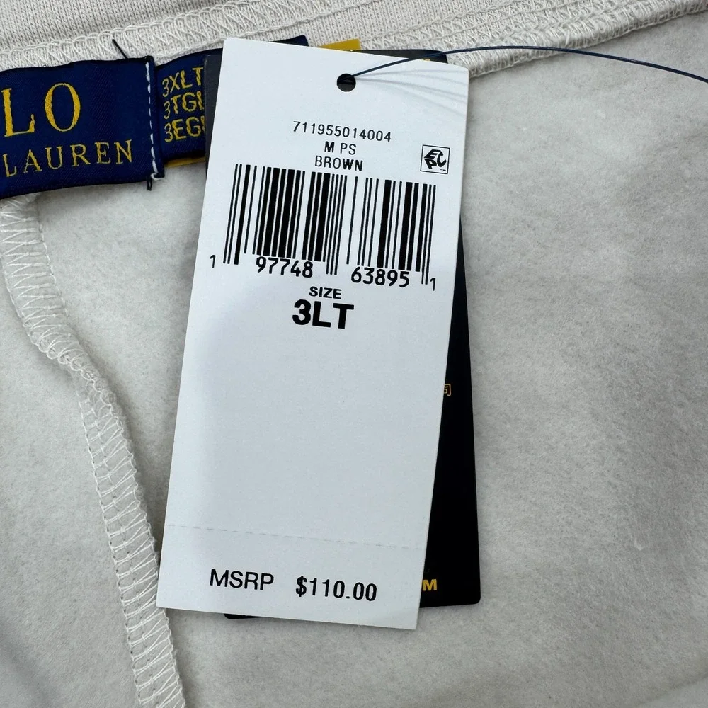 NWT POLO Ralph Lauren 3XLT Tall‎ Sweat Shorts Big Pony Beige Men $110